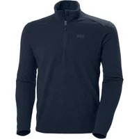 Navy blue Helly Hansen 1/2 zip sweater with high collar and subtle logo on chest.