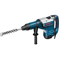 Blue Bosch SDS-Max rotary hammer with black handle, silver accents, and spiral drill bit.