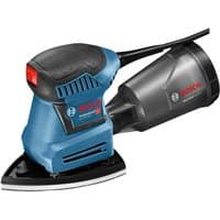 Blue Bosch GSS 160 Multi Professional Orbital Sander with black grip and dust collection bag, 180W 240V.