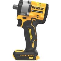 Yellow and black DeWalt 18V XR compact impact wrench with pin detent, ergonomic grip, and visible branding.