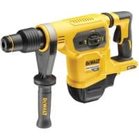 Yellow and black DeWalt 54V XR SDS Max Hammer with side handle and ergonomic grip.