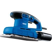 Blue Draper 1/2 sheet sander with black handle, 300W motor, and dust extraction port.
