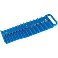 Blue Draper 3/8'' magnetic socket tray with 28 slots and a handle for easy carrying.
