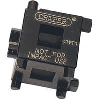 Black Draper brake caliper wind back cube with multiple square drive fittings and "CWT1" label.
