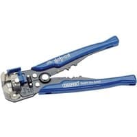 Blue Draper 3-in-1 automatic wire stripper and crimper with ergonomic handles and adjustable settings.