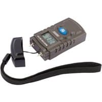Black Draper 43618 Moisture Meter with digital display, two metal probes, and wrist strap.