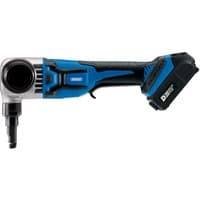 "Draper D20 20V brushless nibbler, blue and black, ergonomic grip, metal cutting head, sold bare without battery"