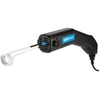 Black Draper Expert 1200W induction heater with ergonomic handle, blue logo, and coiled heating element.