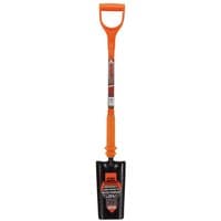 Orange Draper insulated cable laying shovel with D-grip handle and black blade.