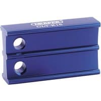 Blue Draper Rover Group Camshaft Locking Tool CLT-K16 with two holes and grooved edges.