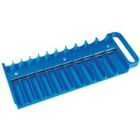 Blue Draper ST22 magnetic tray for 22 x 1/2" drive sockets with handle and slots for organizing tools.