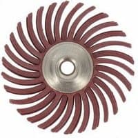 Red Dremel EZ SpeedClic abrasive brush with spiral bristles and a silver metal center.