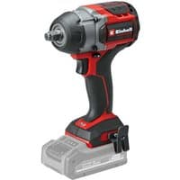 Red and black Einhell cordless impact wrench with brushless motor and ergonomic grip, without battery attached.