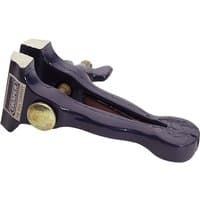 Blue Draper Hand Vice with brass adjustment screw and flat jaws for gripping small objects.