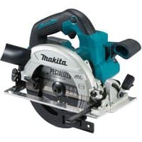 Makita LXT DHS660Z 18V circular saw, teal and silver, with 165mm blade and ergonomic handle.