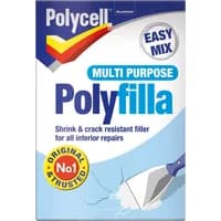 Polycell Multi Purpose Polyfilla Powder 450g box, blue and white with red and yellow logo, easy mix label.