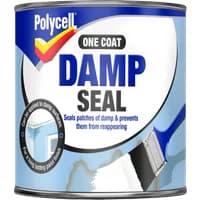 Polycell One Coat Damp Seal 500ml tin with blue label, paintbrush graphic, and bold black and white text.