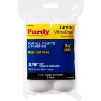Purdy Jumbo White Dove 4.5" roller sleeve twin pack, white with 3/8" nap for smooth surfaces, in clear packaging.