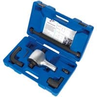 Blue Sealey torque multiplier set with silver tool and black components in a molded plastic case.