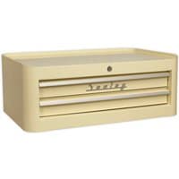 Cream Sealey mid-box with two drawers, retro style, rounded edges, and Sealey logo on front.