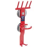 Red Sealey magnetic impact wrench holder with hooks and two large round magnets.