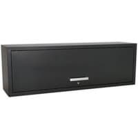 Black Sealey wall cabinet, 1550mm wide, heavy-duty modular design, with a single lockable door and sleek handle.