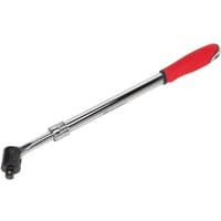 Extendable Sealey breaker bar with 1/2" square drive, chrome finish, and red rubber grip handle.