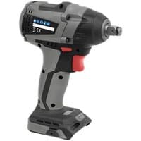 Gray and black Sealey brushless impact wrench, 20V, 1/2" square drive, red trigger, without battery.