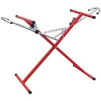 Red and silver Sealey folding bumper stand with X-frame and rubber-tipped supports.