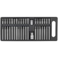Sealey 40-piece TRX-Star/Hex/Spline bit set with silver bits in black plastic case with handle.