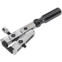 Sealey VS1640 CVJ Boot Band Pliers with black handle, silver metal body, and adjustable screw mechanism.