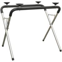 Sealey WK4 windscreen folding stand with black padded supports and silver metal legs.