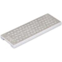 Rectangular Trend roughing stone with a textured silver surface and white base.