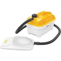 Yellow and white Wagner Steamforce Wallpaper Stripper with black hose and rectangular steam plate.
