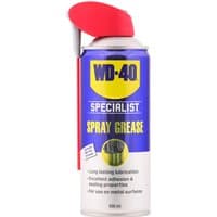 WD-40 Specialist Spray Grease, 400ml can, blue and silver with yellow logo, red cap, and nozzle.