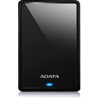Black ADATA HV620S external hard drive, sleek glossy finish, 2 TB capacity, with blue LED indicator.