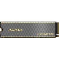 ADATA LEGEND 860 SSD, 1TB, M.2 PCIe 4.0, black with gold accents, checkered pattern, compact design.