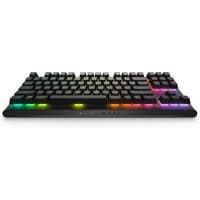 Black Alienware AW420K gaming keyboard with RGB backlit keys and USB connection.