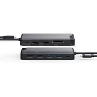 Grey ALOGIC MV2 USB 3.2 Gen 1 Type-C hub with multiple ports including HDMI, USB, and SD card slots.