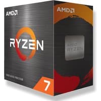AMD Ryzen 7 5800XT processor box, black with orange accents, featuring Ryzen logo and AMD branding.