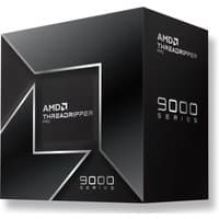 Black AMD Ryzen Threadripper PRO 9965WX processor box with silver geometric design and 9000 series branding.
