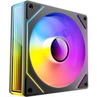 Black Antec 12 cm computer case fan with RGB lighting and square frame design.