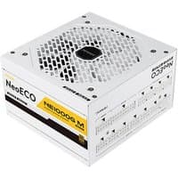 White Antec Neo ECO Modular NE1000G M power supply unit with honeycomb vent and modular cable ports.