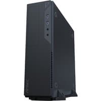 Black Antec VSK2000-U3 desktop tower with USB ports, slim vertical design, and minimalist front panel.