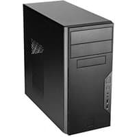 Black Antec VSK3000B-U3/U2 mini tower case with front USB ports, two optical drive bays, and side ventilation panel.