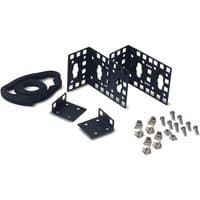Black APC NetShelter Zero U bracket set with perforated panels, screws, and cable ties.