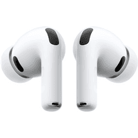 White Apple AirPods Pro 3rd Gen with silicone ear tips and short stems, featuring black vent accents.