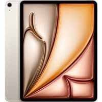 Starlight Apple iPad 13-inch Air, Wi-Fi + Cellular, 1TB, sleek design with thin bezels and rear camera.