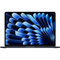 Navy Apple MacBook Air M3 with 15.3" display, sleek design, and vibrant blue abstract screen pattern.