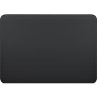 Black Apple Magic touch pad, sleek rectangular design, wired and wireless connectivity options.